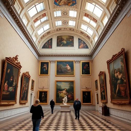 Interior del Museo del Prado con pinturas cl&aacute;sicas