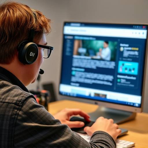 Una persona usando un lector de pantalla para navegar por un sitio web moderno.