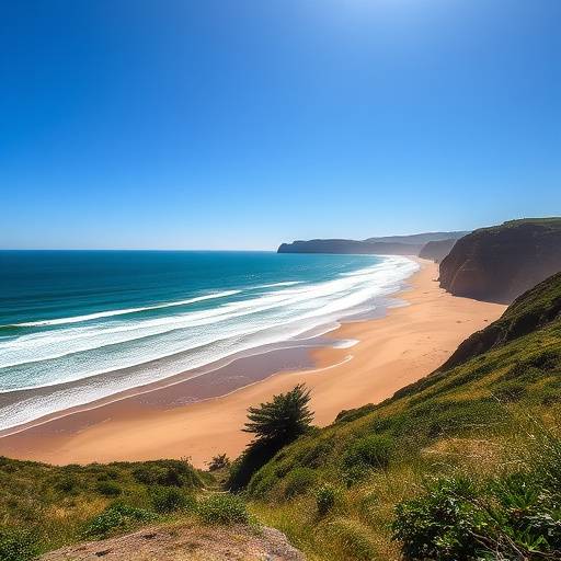 Vista panor&radic;&deg;mica de la Bah&radic;&ne;a de La Concha en San Sebasti&radic;&deg;n con la playa dorada y el mar Cant&radic;&deg;brico.